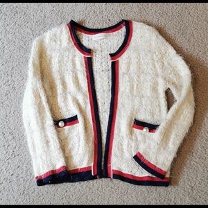 tweed cardigan Xs Japan shibuya brand cream beige